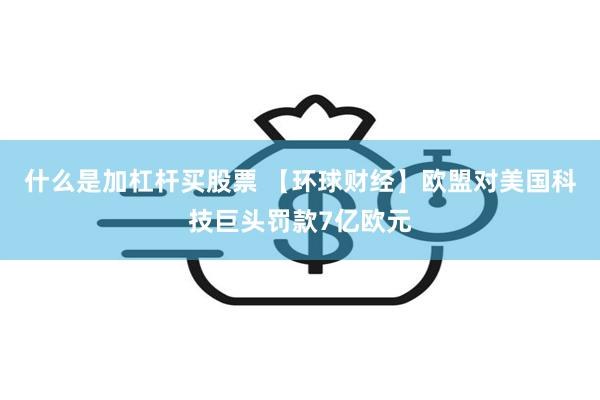 什么是加杠杆买股票 【环球财经】欧盟对美国科技巨头罚款7亿欧元