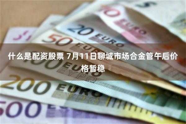 什么是配资股票 7月11日聊城市场合金管午后价格暂稳