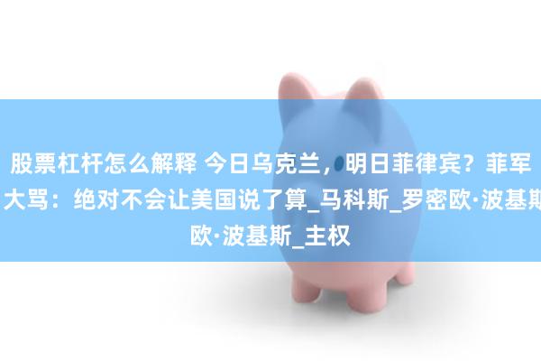 股票杠杆怎么解释 今日乌克兰，明日菲律宾？菲军方破口大骂：绝对不会让美国说了算_马科斯_罗密欧·波基斯_主权