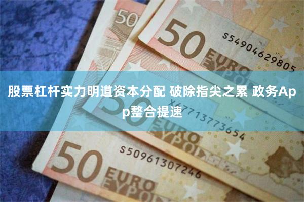 股票杠杆实力明道资本分配 破除指尖之累 政务App整合提速